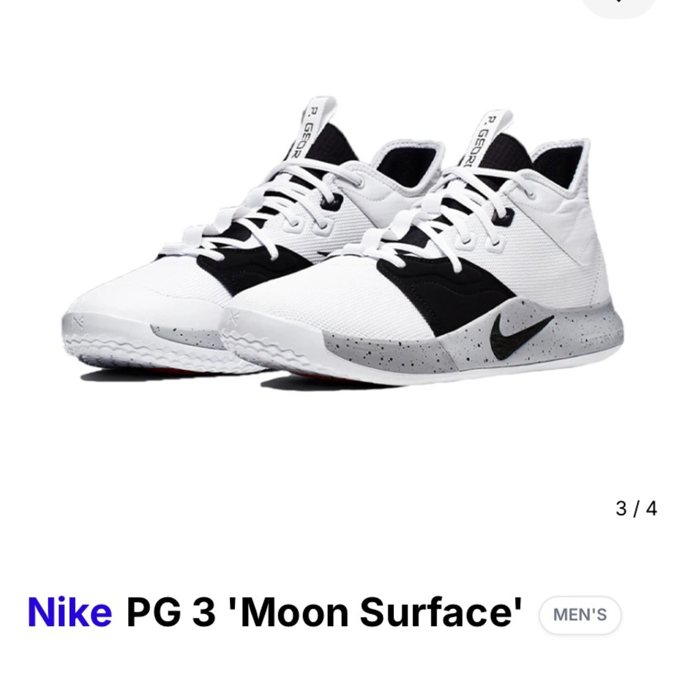 RARE Men’s Nike PG 3 Moon Surface pre-production sample signed by QC/developer